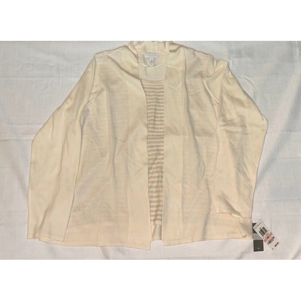 Charter Club 2fer Blouse Women's 2X NWT Cream